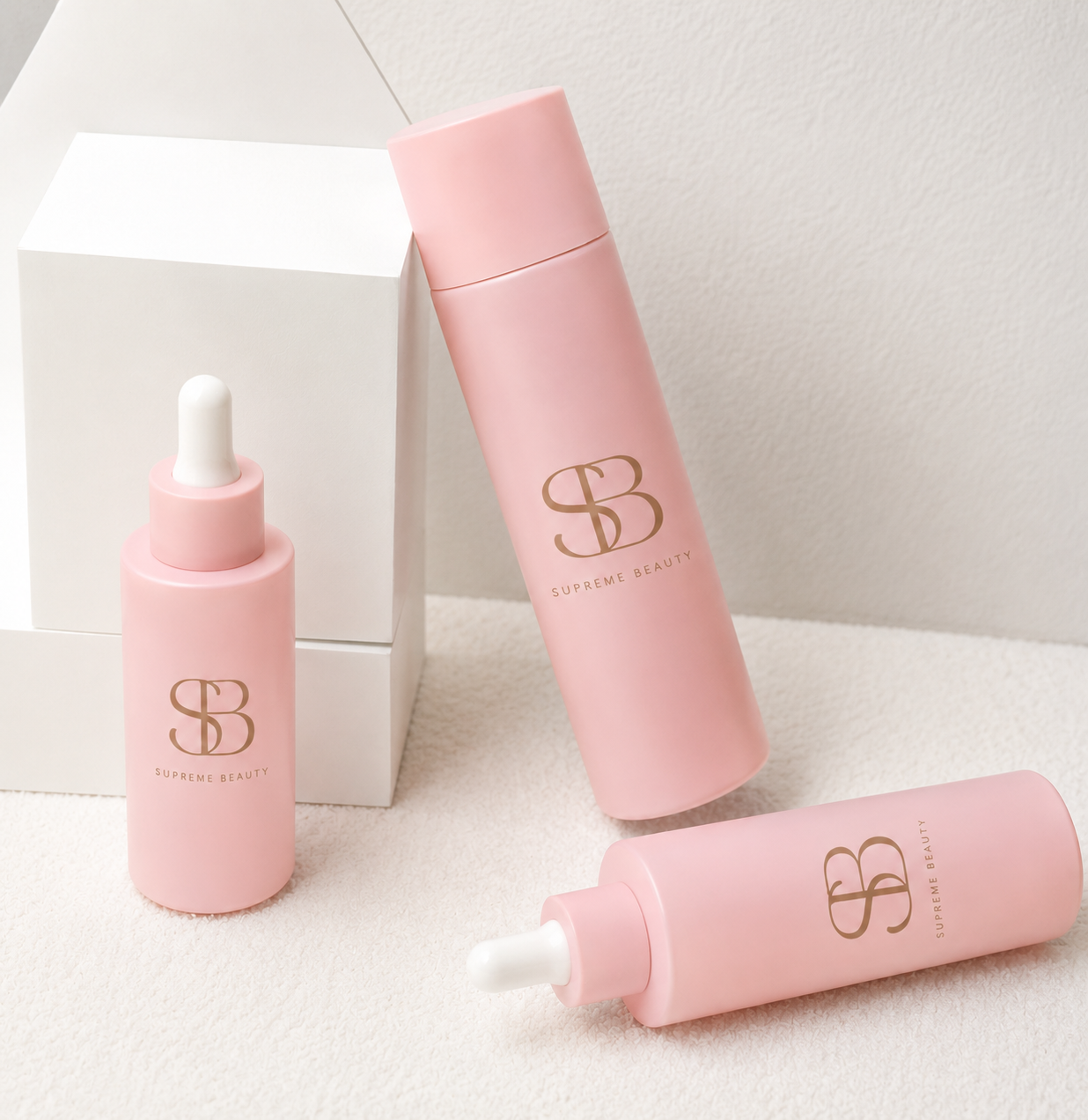 Supreme Beauty pink bottles